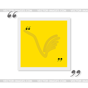 Quote blank template for text with shadow - vector clipart