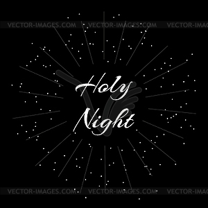 Stylish Holy Night with blast - white & black vector clipart