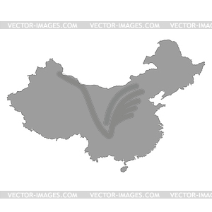 China map grey - vector clip art