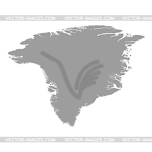 Гренландия карту серый - векторизованный клипарт