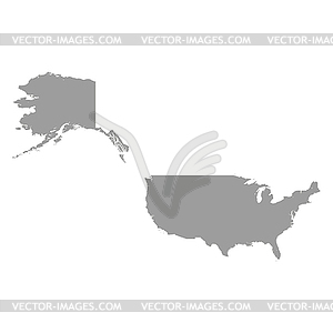 США карта серый - векторный графический клипарт