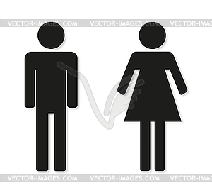 Man and woman flat icons - vector image