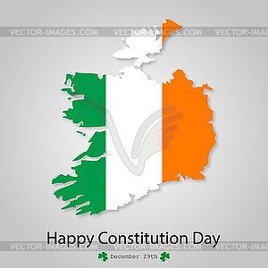 Флаг Ирландии День Конституции 29 декабря - клипарт