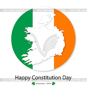 Flag of Ireland Constitution Day December 29 - royalty-free vector clipart