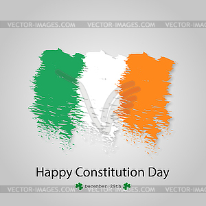 Flag of Ireland brush Constitution Day December 29 - vector image