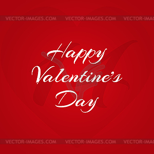 Happy Valentine`s Day inscription on red background - vector clipart