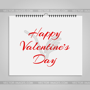 Calendar 14 number of Valentine`s Day on gray - vector image