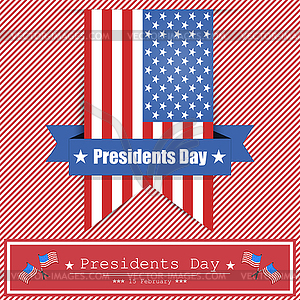Banner President`s Day on background with red lines - vector clipart