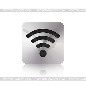 Wi fi button with reflection - vector clip art