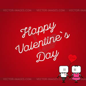 To Valentine`s Day February 14 on red background - vector image