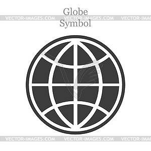 Globe icon flat style - vector image