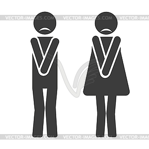 Man and woman icons of silhouettes - vector image