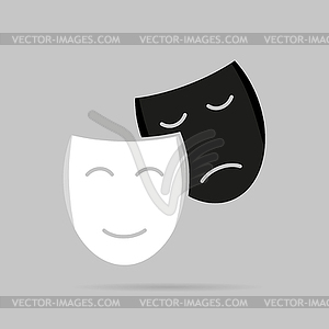 Icons with shadow masks on gray background - vector image