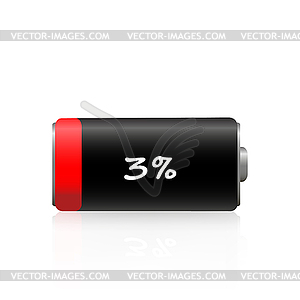 Discharged battery - vector clipart