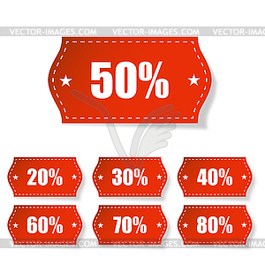 Discount labels set with shadow - vector clipart