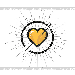 Сердце логотип с вилкой - клипарт в векторном виде