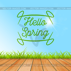 Spring hello colorful background stylish - vector clip art