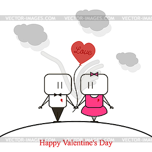 Happy Couple Valentine`s Day - vector EPS clipart