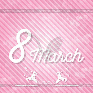 Eighth of March with shadow for women`s day - vector clipart