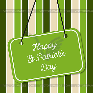 St.Patrick`s Day on green background in lines - vector EPS clipart