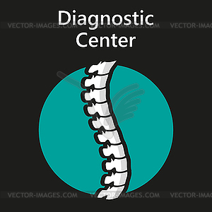 Диагностический центр логотип на черном фоне - изображение в векторном виде