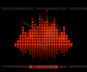 Red music mosaic background in style - vector clipart