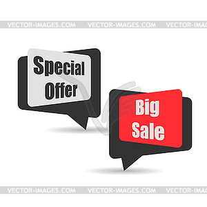 Sale banner set with shadow stylish design - vector image