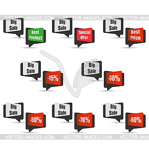 Sale banner set with shadow stylish design - vector clip art