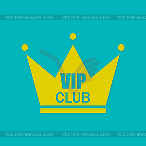 Vip логотип клуба в плоском стиле и дизайне - векторизованное изображение