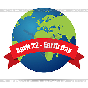 Earth day holiday poster with shadow - vector image