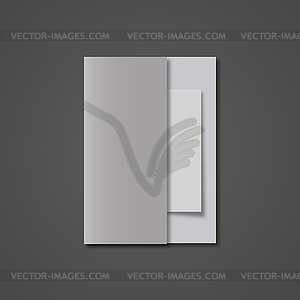 Brochure with realistic shadow on gray background - vector clipart