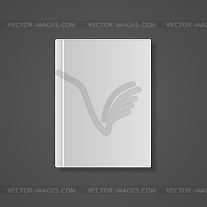 Brochure with realistic shadow on gray background - vector clipart / vector image