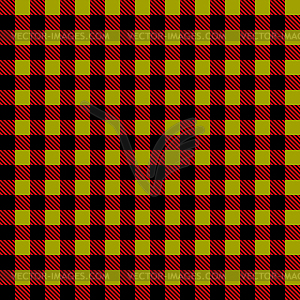 Tablecloth in cage red yellow and black color - vector clip art