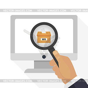 Online voting in flat style of - vector image