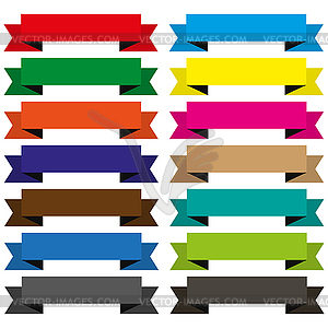 Different color ribbons set - vector image