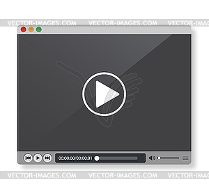 Video player with shadow - vector clip art