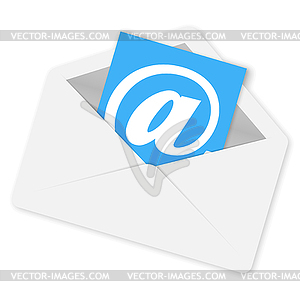 Email concept envelope with shadow - vector clip art