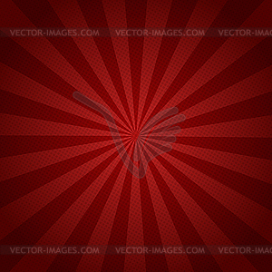 Red rays retro background with halftones stylish - vector image