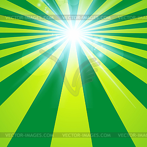 Sun radiation retro green background vintage - vector clipart