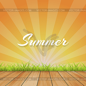 Summer background with text - . with retro - vector clipart