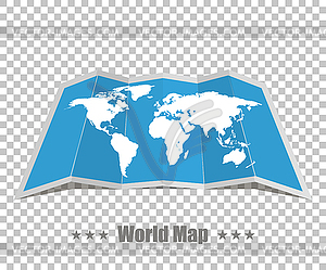 World map realistic on background - vector clip art