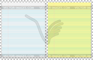 Paper leaves yellow and white in line on background - vector clipart