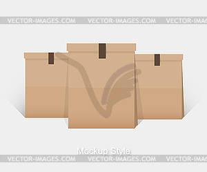 Макет бланка бумажного пакета для брендинга - стоковый клипарт