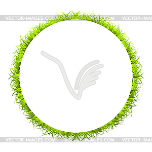 Circle green frame with grass - vector image