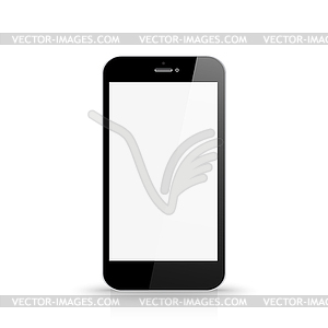 Phone with blank white screen front view - vector clipart