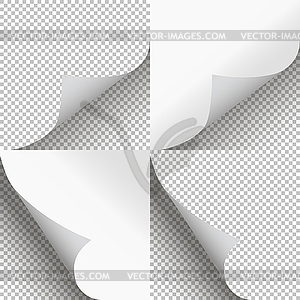 Pages curl set stylish design - vector image