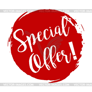 Special Offer grunge style red - vector clip art