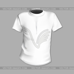 White T-shirt template in front of gray background - vector image