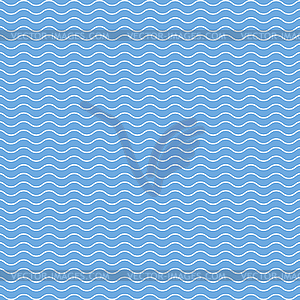 Pattern with waves blue and white summer background - vector image