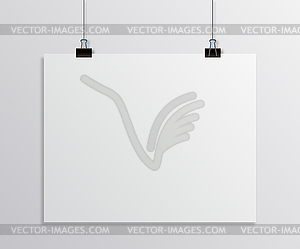 Hanging paper poster on wall poster - vector clipart / vector image